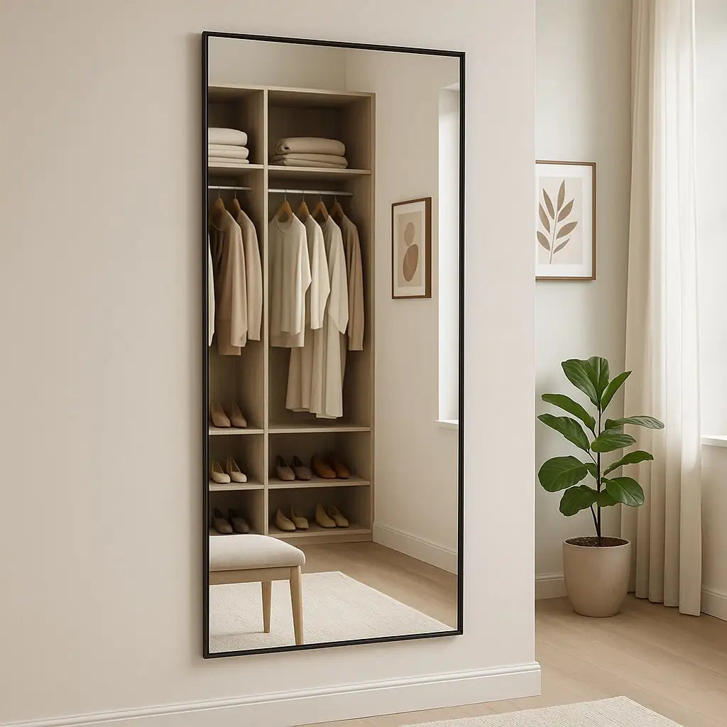 Takara - Full Length Leaner Gold Metal Rectangle Mirror - 180cm x 105cm