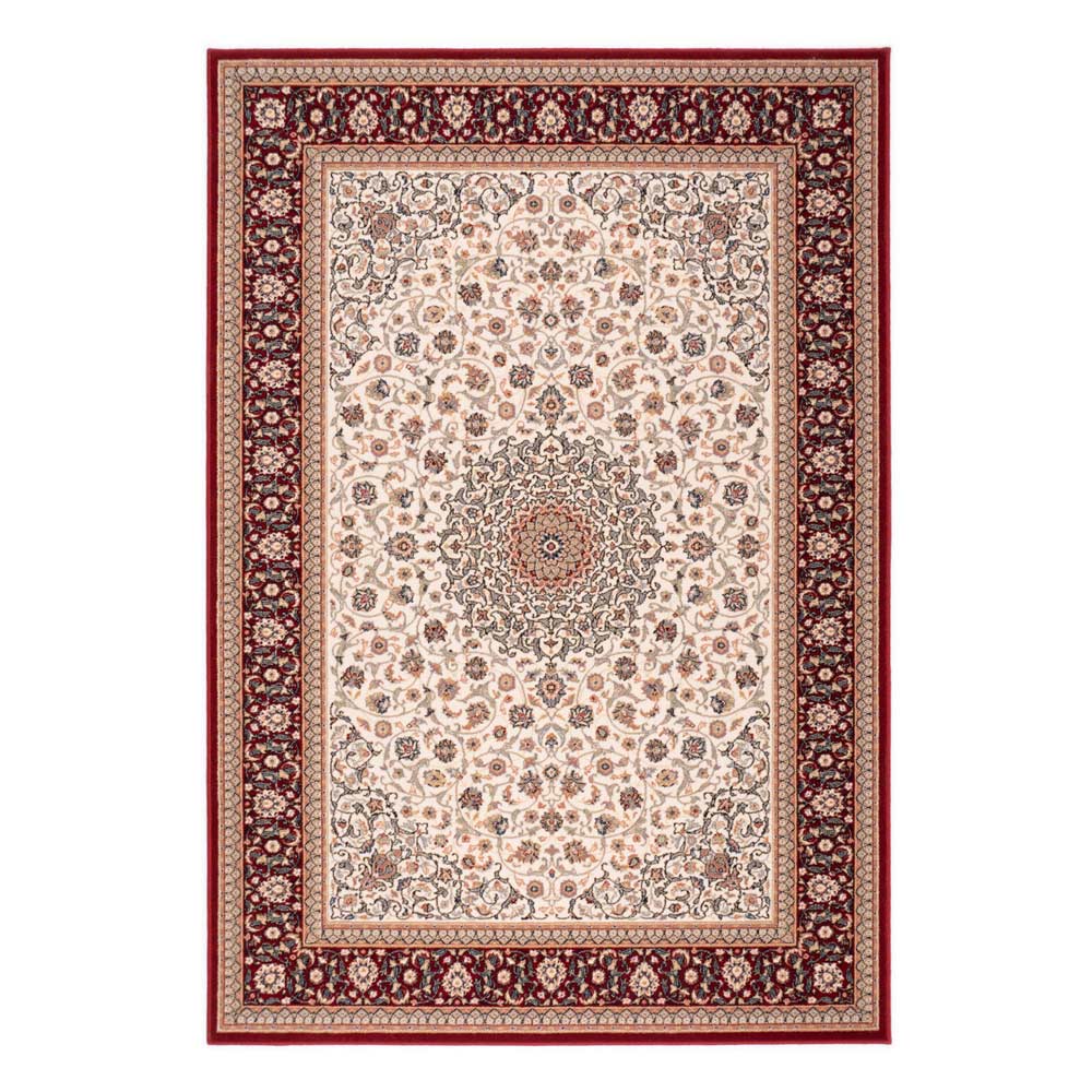 Moldovan Traditional Natural Wool Gold & Bordeaux Rug - Classic