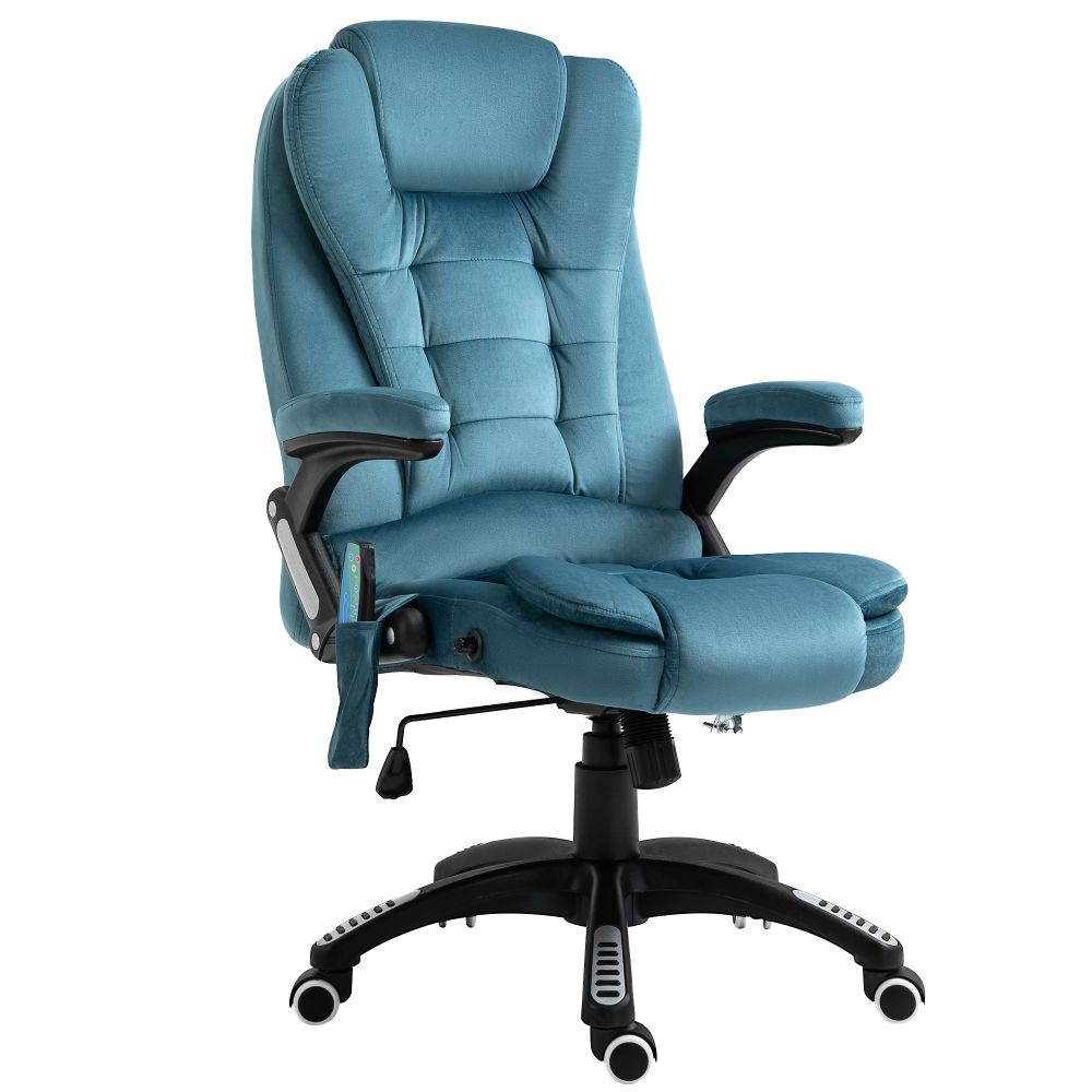 Blue Reclining Office Chair with Heat and Massage