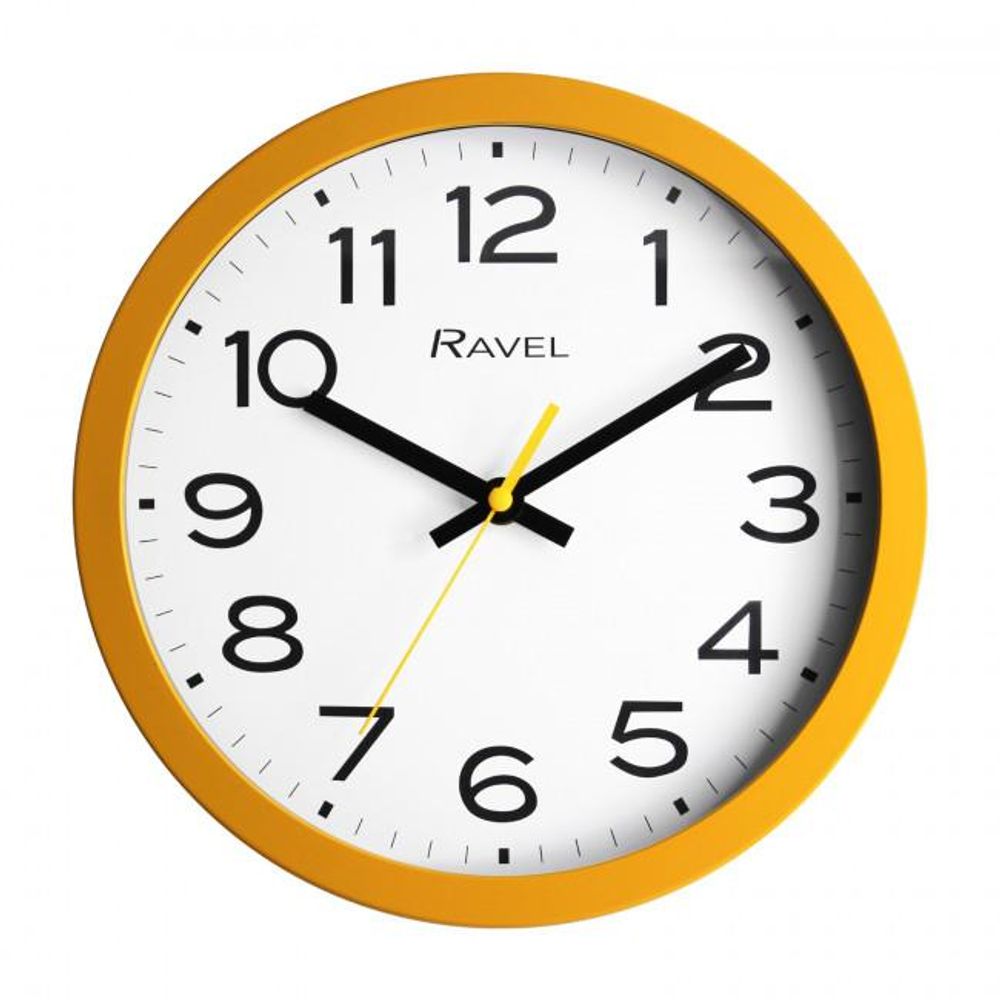 Ravel 25cm White Dial Ochre Wall Clock - R.WC.25.9
