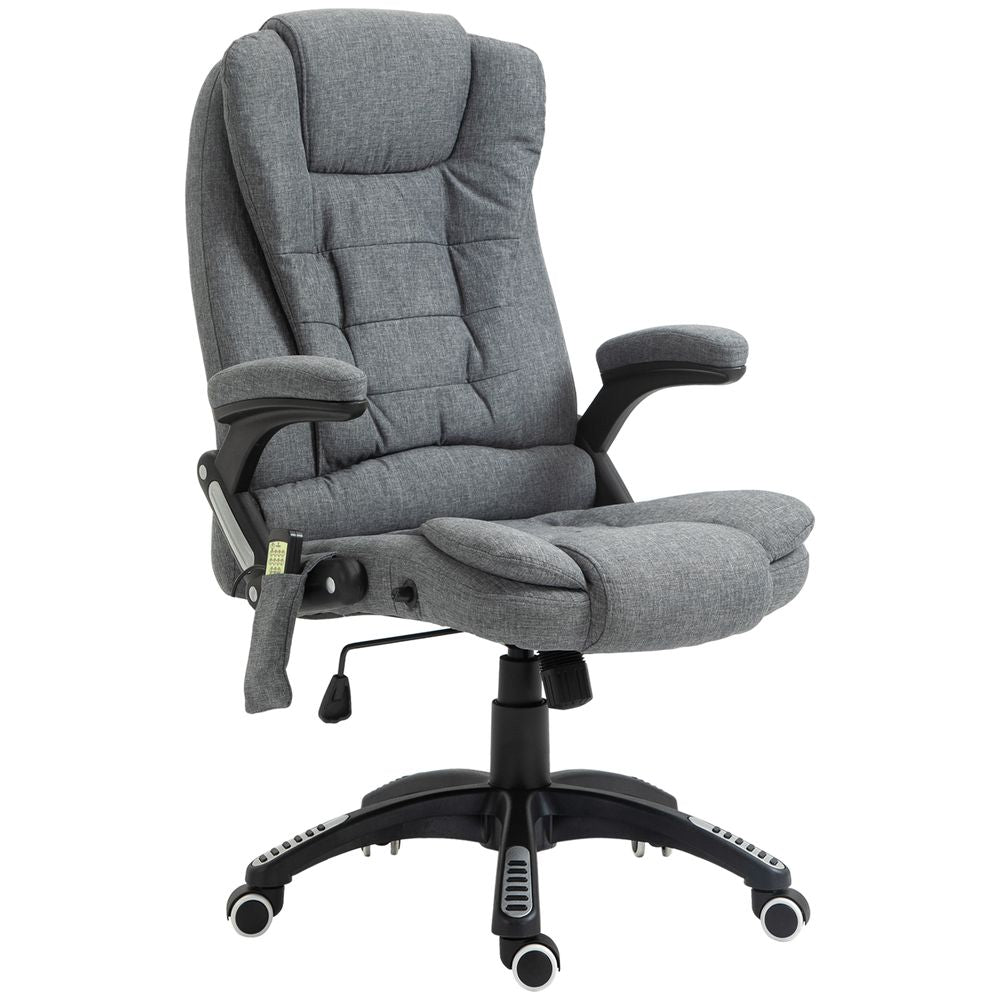 Grey Reclining Massage Office Chair with Heat