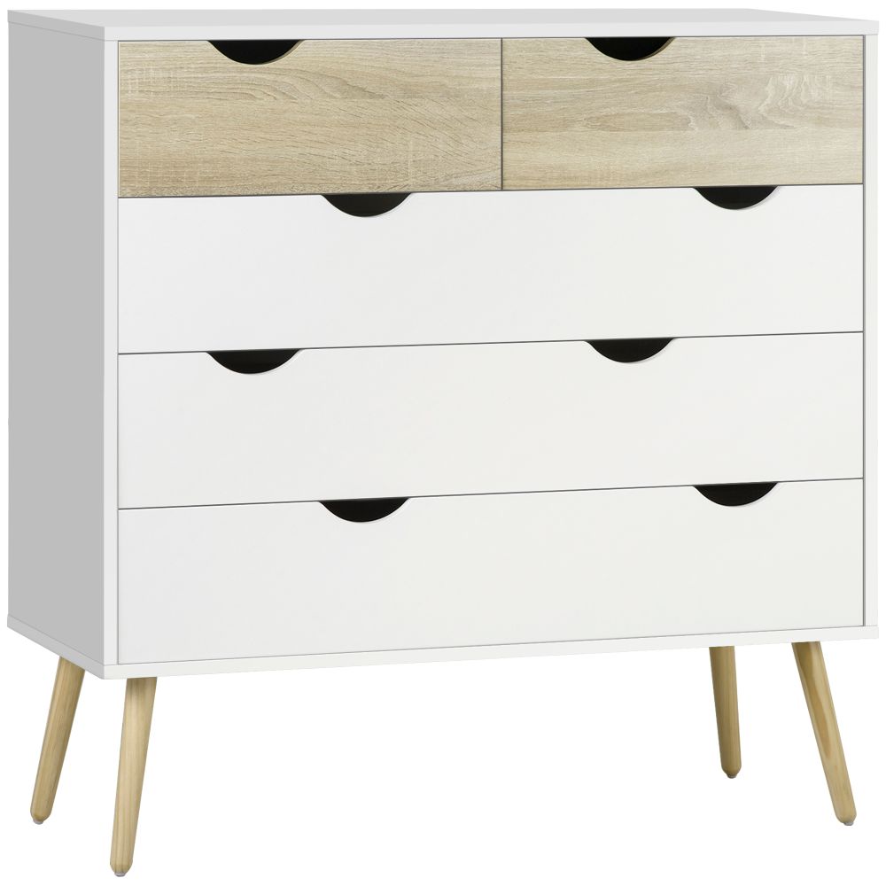 Oak and White Scandi Chest of Drawers