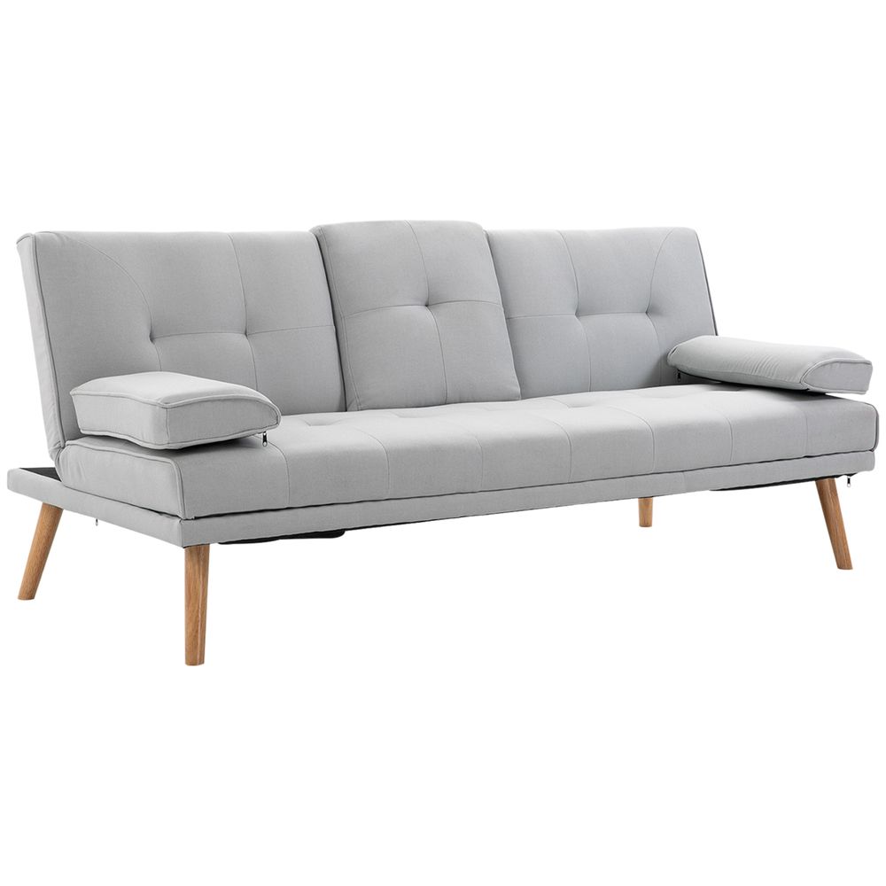 Homcom Modern 3 Seater Recliner Sofa Bed - Grey