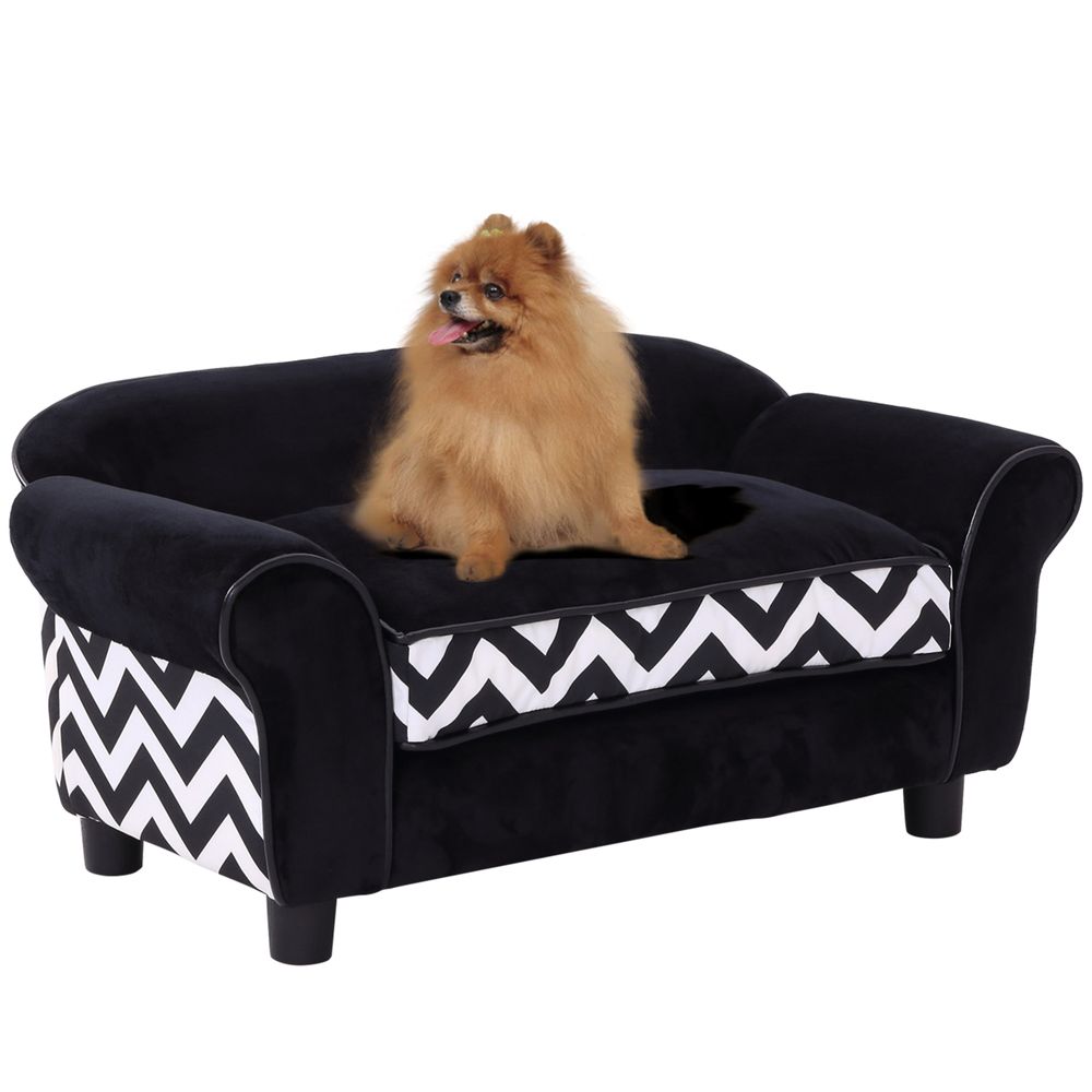 Dog Couch Bed for Small Dogs or Cats - Black & White