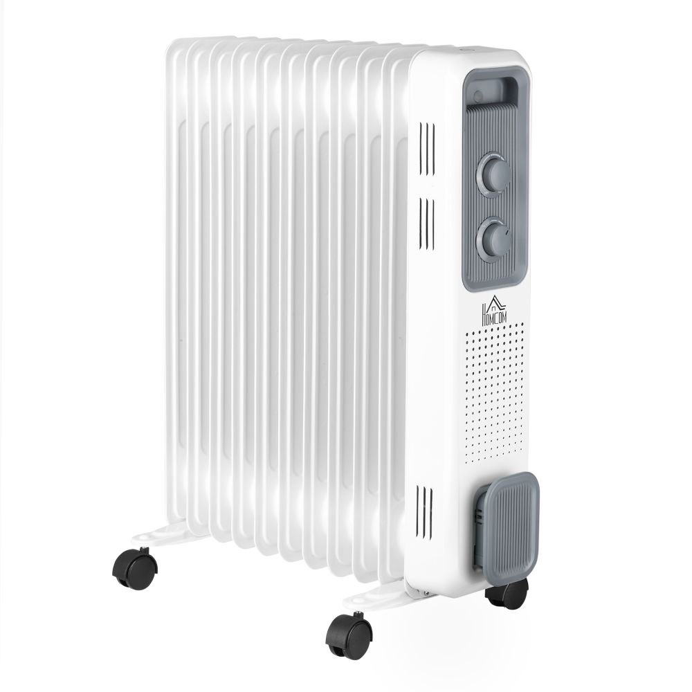 2720W Oil Filled Radiator with 3 Heat Settings - White