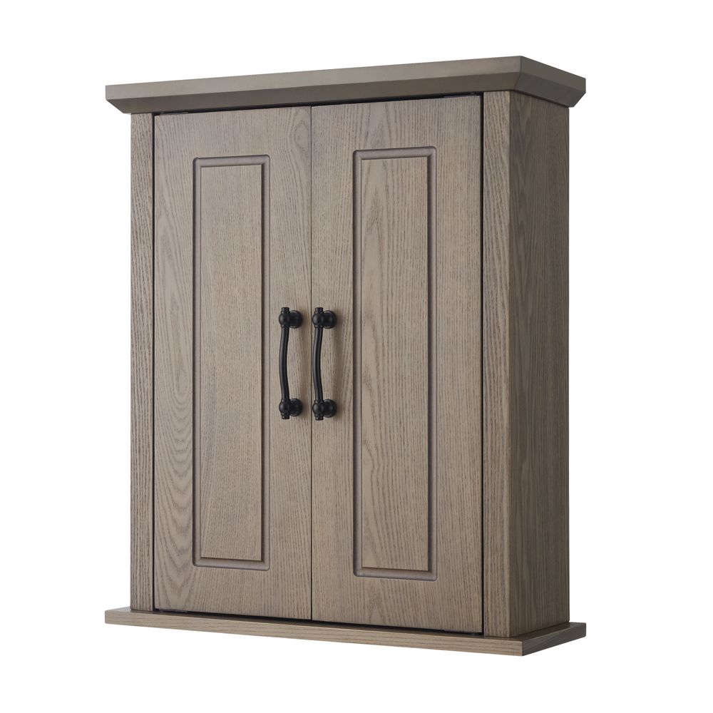 Russell Salt Oak Wooden Medicine Cabinet with Double Doors