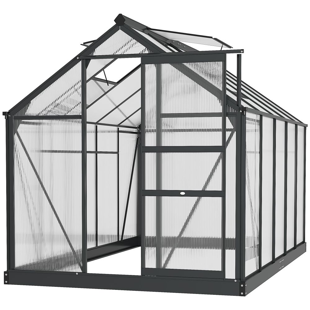 Polycarbonate Greenhouse with Aluminium Frame - 6ft x 10ft
