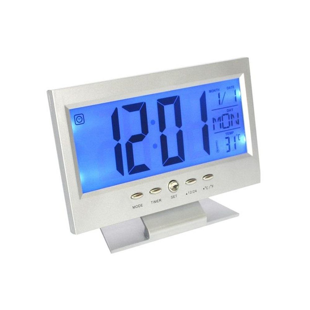 Kadio White Digital Voice control LCD Alarm Clock - DS-8082S