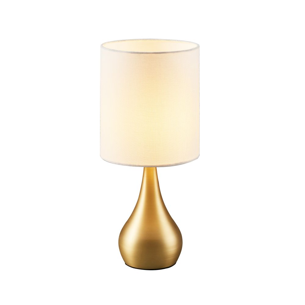 Sarah Metal Table Lamp with Touch Light - Cream Fabric Shade