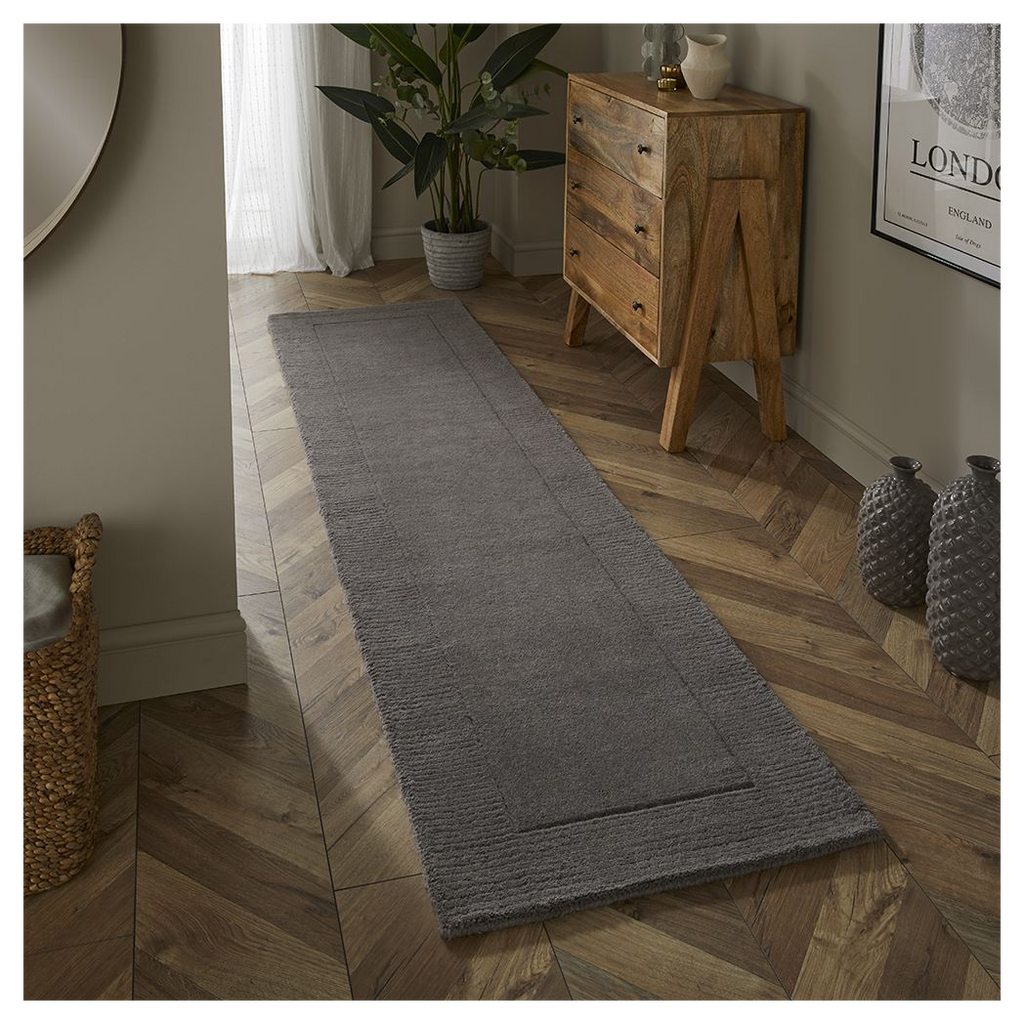 Esme Grey Wool Runner 60cm x 230cm