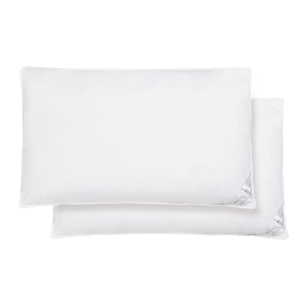 OLIVIA ROCCO 2 Pack Duck Feather & Down Pillows – Luxury Hotel Quality, Hypoallergenic