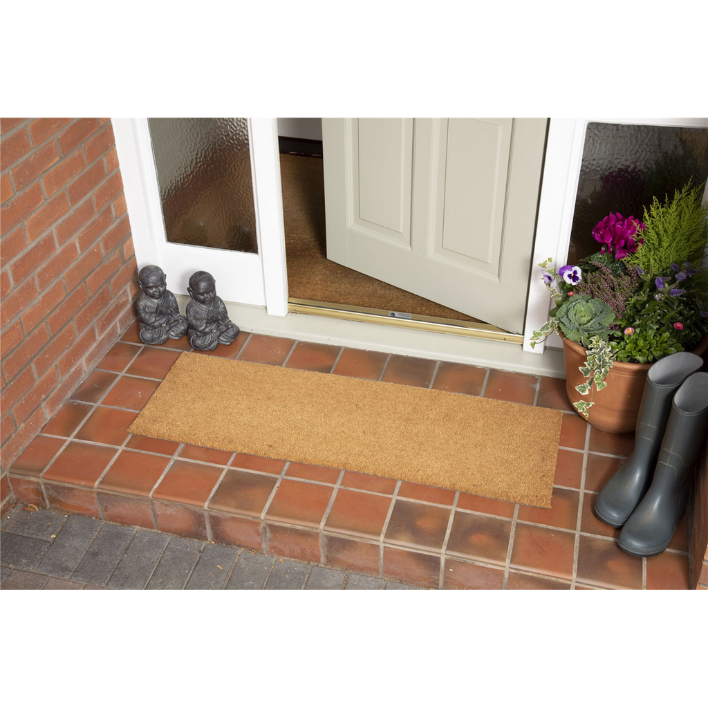 Astley Plain PVC Backed Natural Coir Doormat - 40cm x 120cm