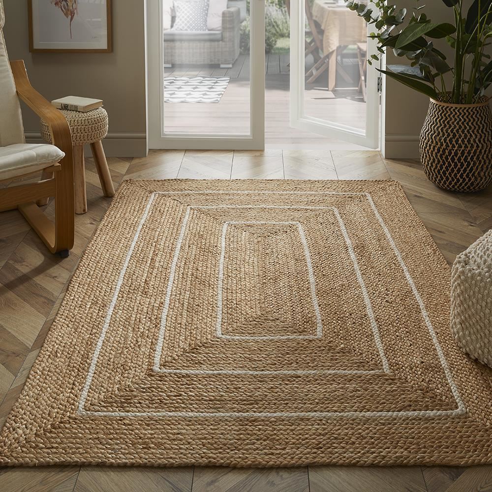 Prestbury Handbraided Border Natural Rug - 120cm x 170cm
