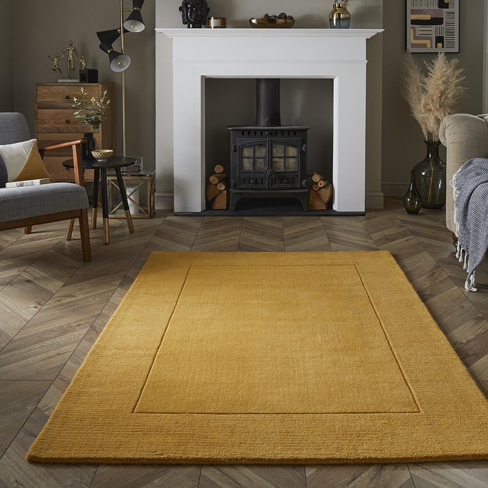 Esme Yellow Ocre Gold Wool Rug - 120cm x 170cm