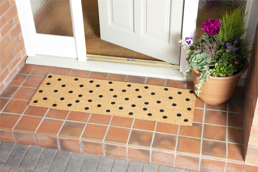 Astley Printed Dotty PVC Backed Coir Doormat - 40cm x 120cm
