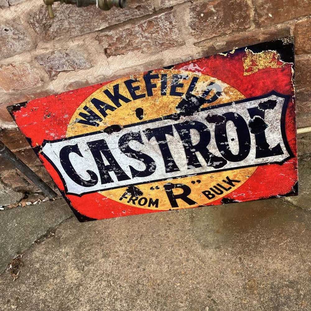 Wakefield Castrol Motor Oil Vintage Metal Advertising Wall Sign ...