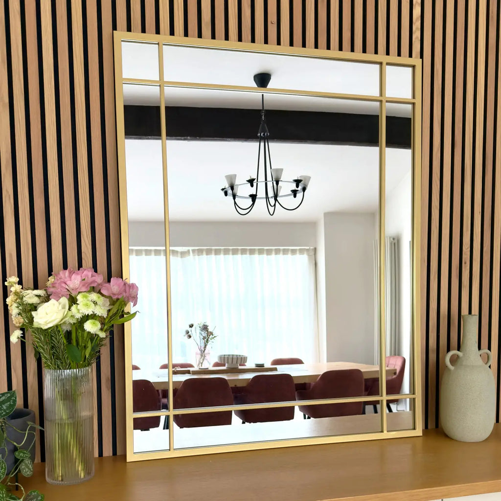 Aimi - Gold Metal Rectangle Window Mirror - 95cm x 120cm