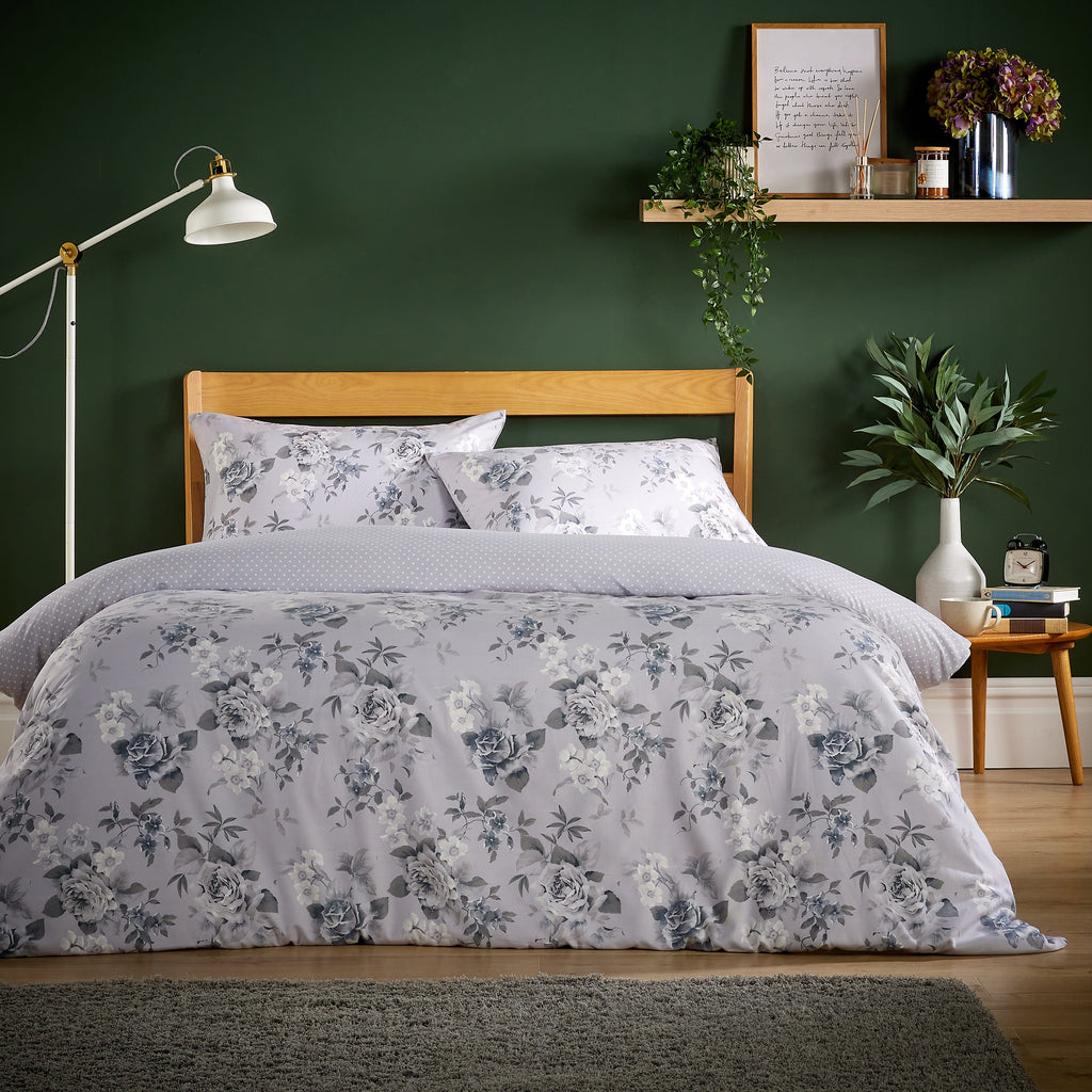 Olivia Rocco Appleby Grey Flannel Duvet Cover & Pillowcase Set – Super Soft