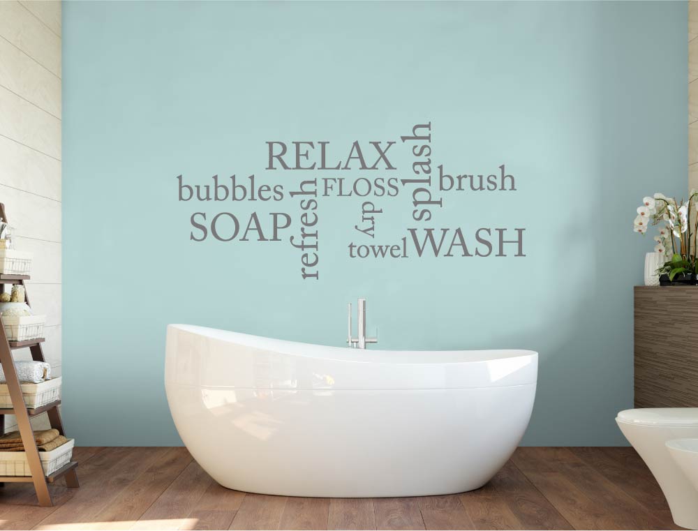 Bathroom Word Art Wall Sticker – Beautiful Home Décor Vinyl