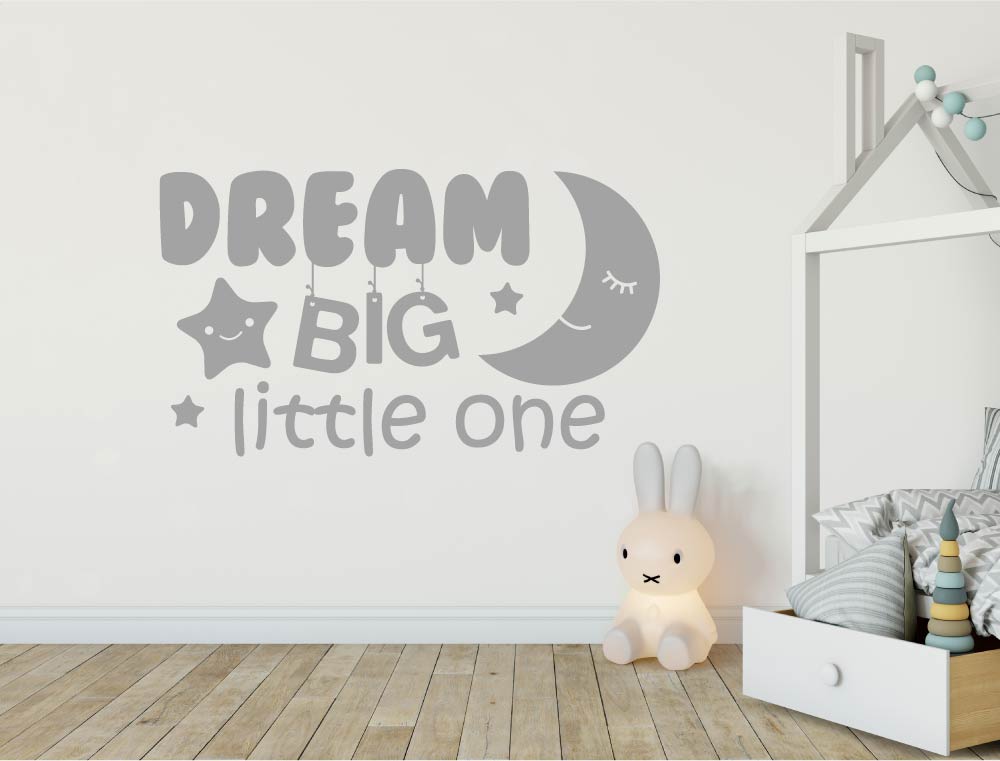 Dream Big Little One Wall Sticker – Inspirational Nursery Wall Decal for Baby