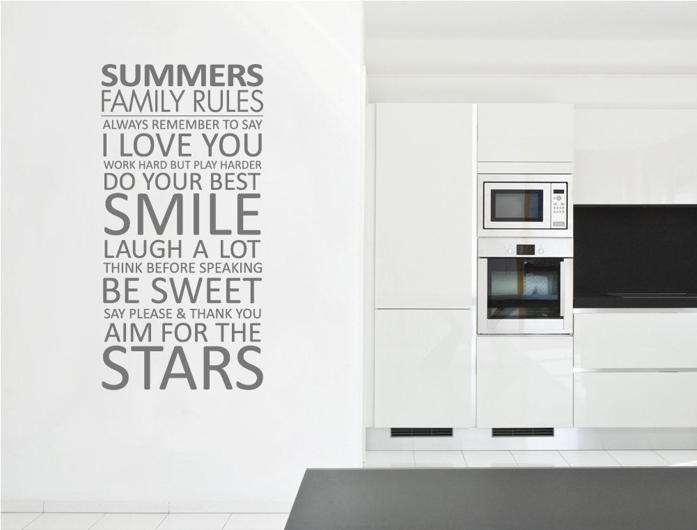 Family Rules Wall Art Sticker – Inspirational Wall Decor for the Home
