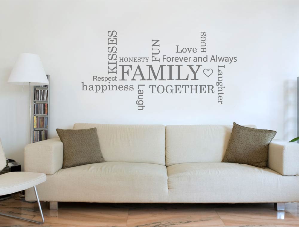Family Word Art for Walls Sticker – Meaningful Home Wall Décor