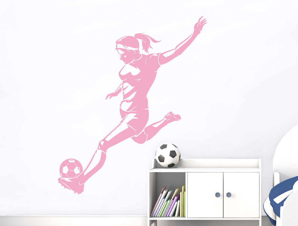 female-footballer-wall-decal