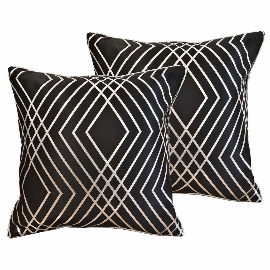 OLIVIA ROCCO Geo Sparkle Black Cushion Covers - 2 Pack