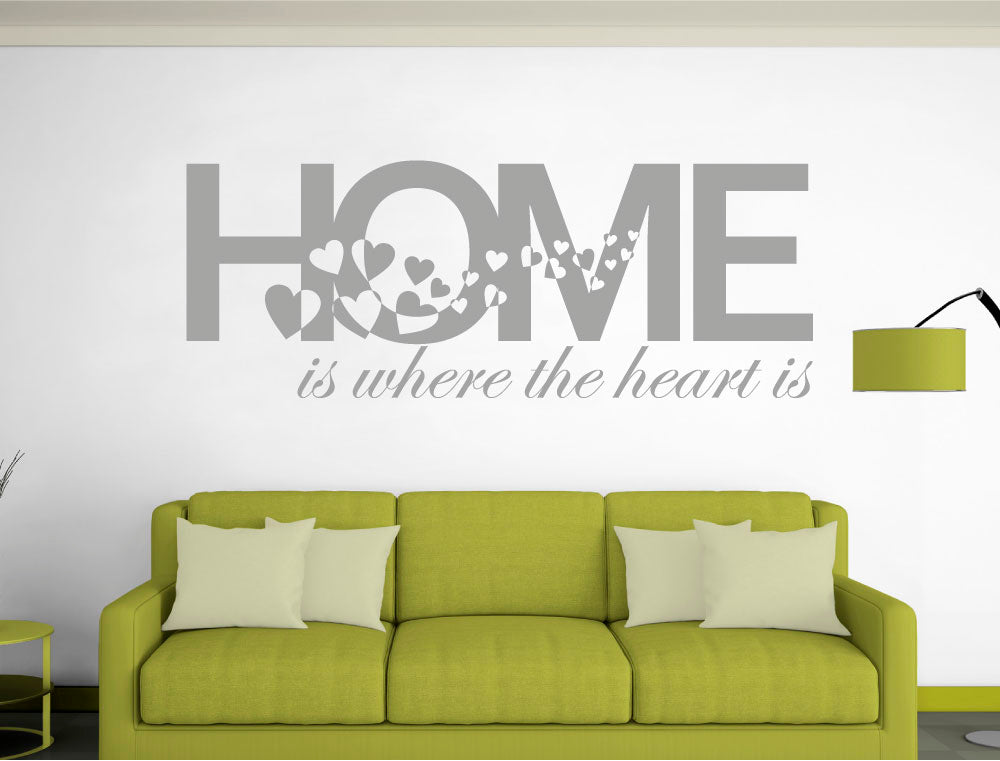 Home Is Where the Heart Is Wall Art Sticker – Family Quote Vinyl Decal