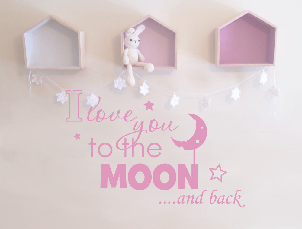 I Love You to the Moon and Back Wall Sticker – Cute Nursery Wall Decor