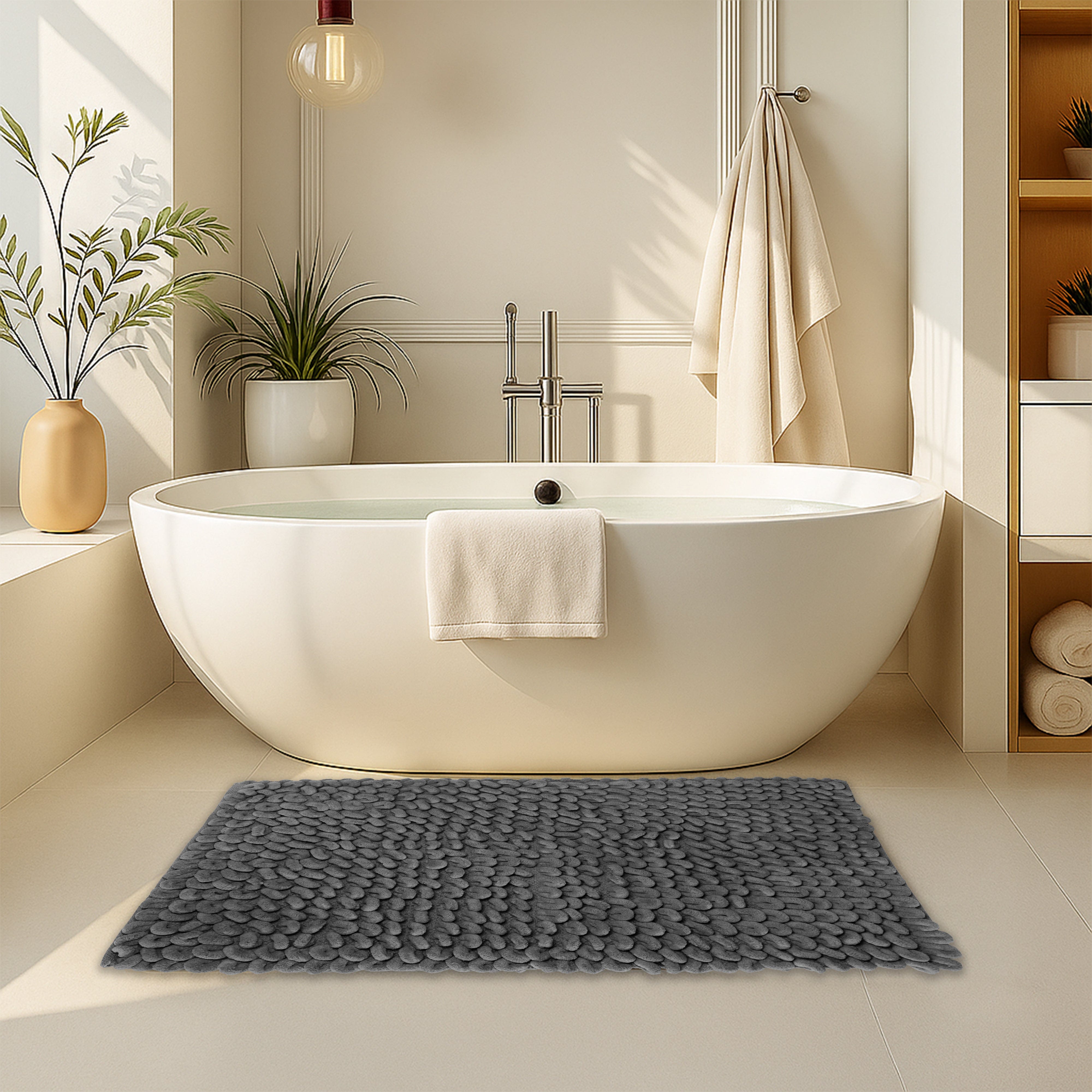 Loop Texture Bath Rugs OLIVIA ROCCO Jumbo Loop Bath Mat – Non Slip Water Absorbent Rug - 80cm ...