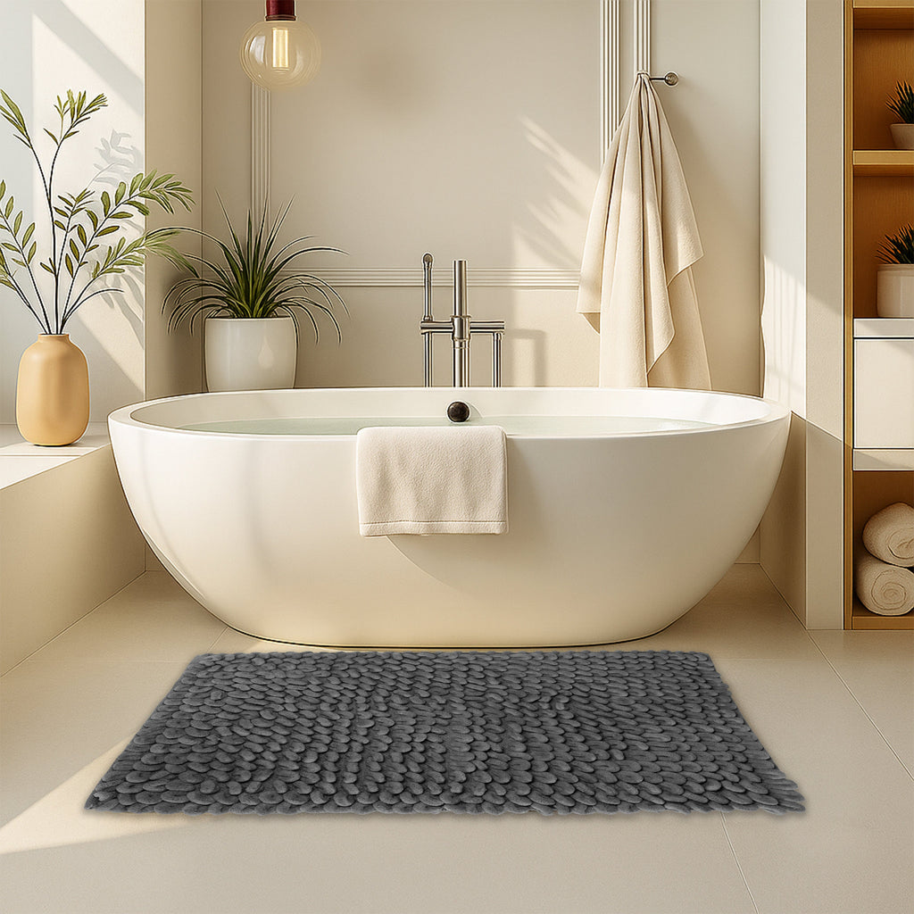 OLIVIA ROCCO Jumbo Loop Bath Mat – Non Slip Water Absorbent Rug - 80cm x 50cm