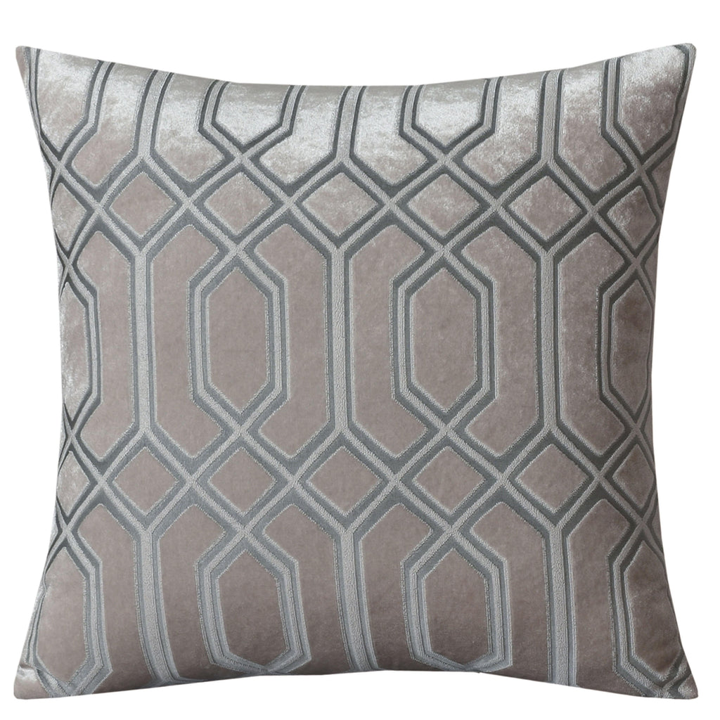 OLIVIA ROCCO 2 Pack Luxe Geo Velvet Cushion Covers – Champagne