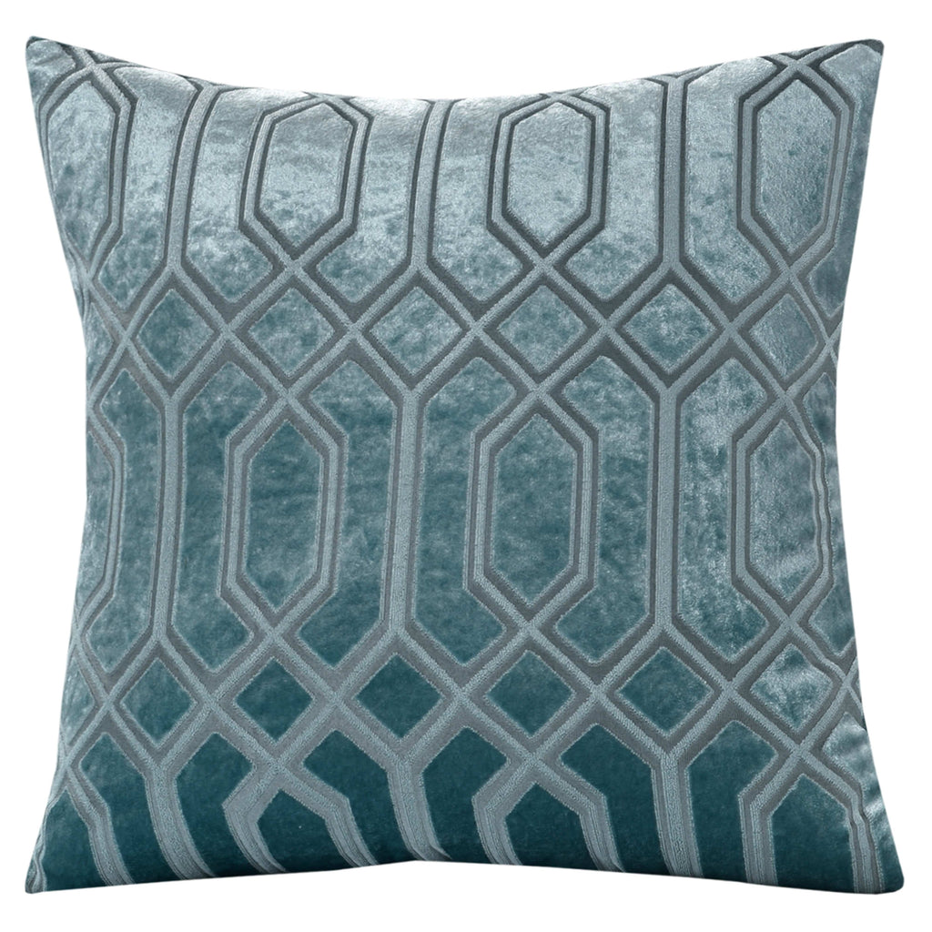 OLIVIA ROCCO 2 Pack Luxe Geo Velvet Cushion Covers – Teal