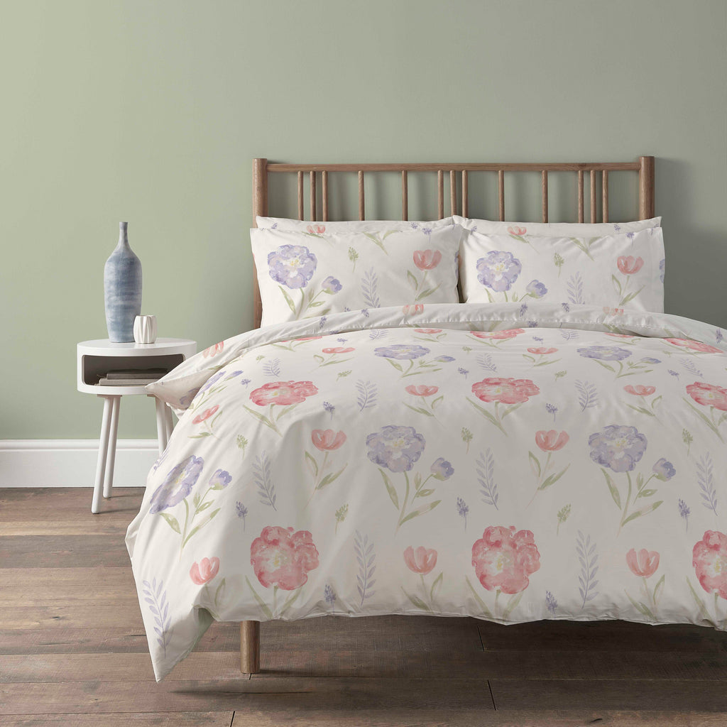 Olivia Rocco Meadow Natural Floral Duvet Cover & Pillowcase Set – Super Soft