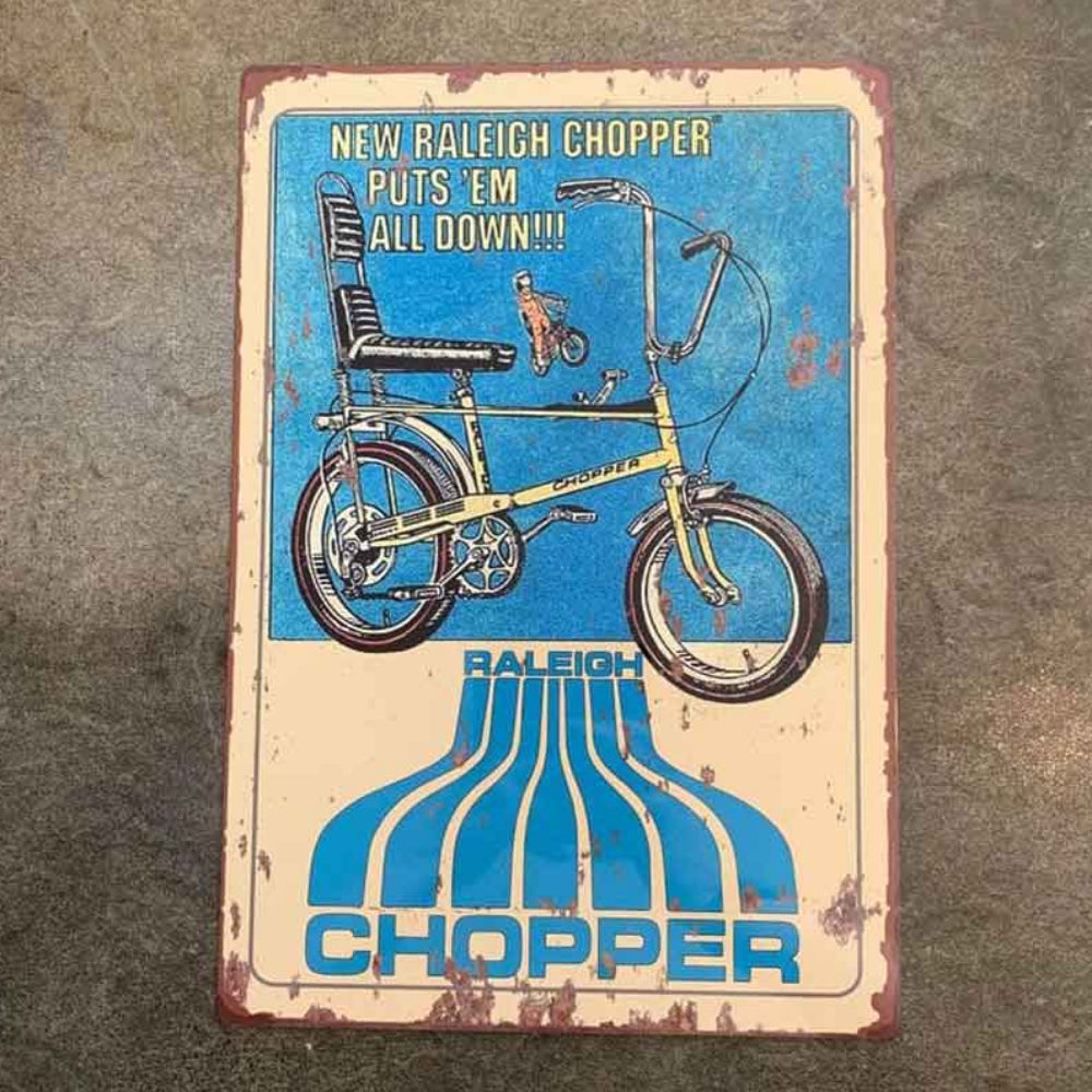 Retro Metal Advertising Raleigh Chopper Sign – Aspect Homeware