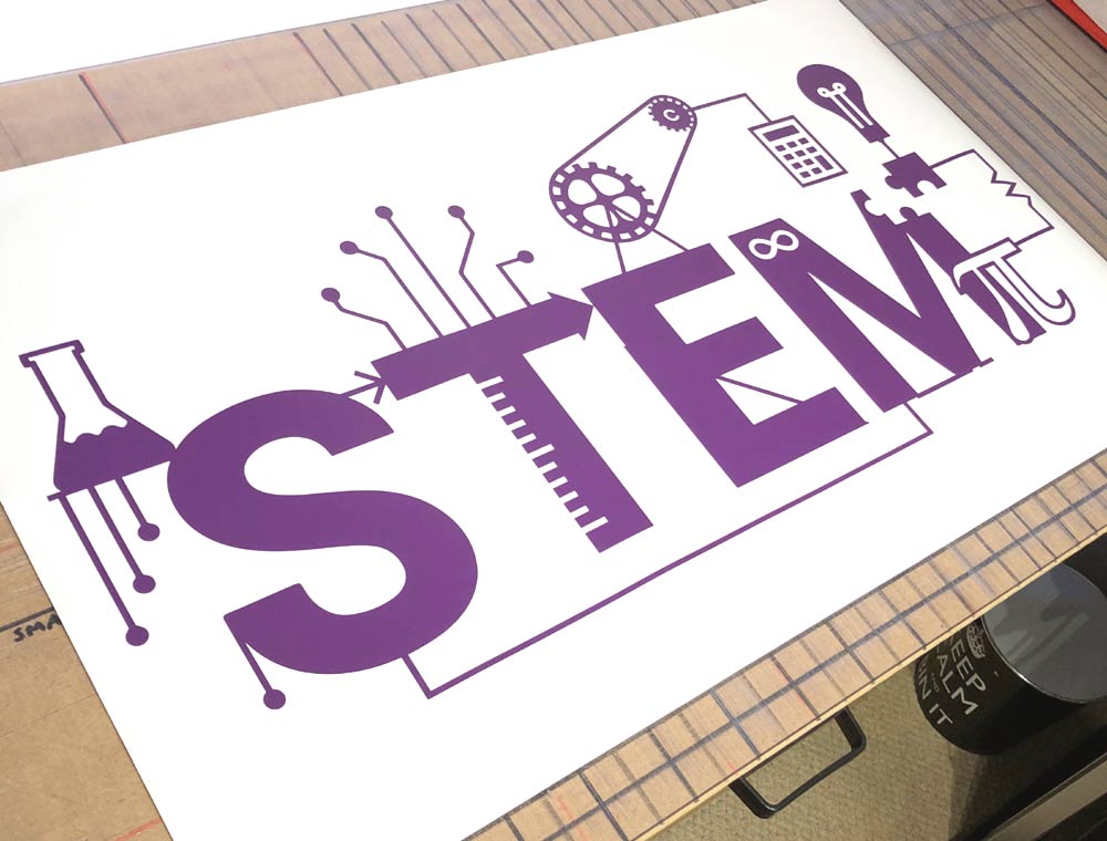 Stem Label Sticker STEM Science, Technology, Engineering and Maths Wall Sticker for Schoo ...