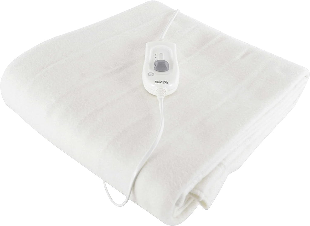 OLIVIA ROCCO Soft Electric Heated Under-blanket – Adjustable Heat Settings