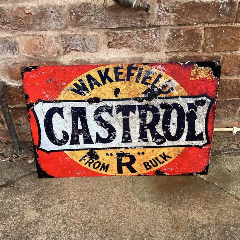 Wakefield Castrol Motor Oil Vintage Metal Advertising Wall Sign ...