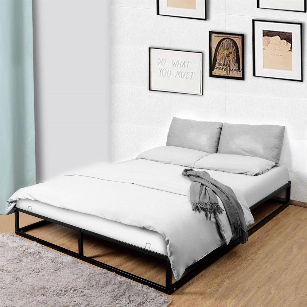 House of Home Double Metal Square Tube Bed Frame - Black