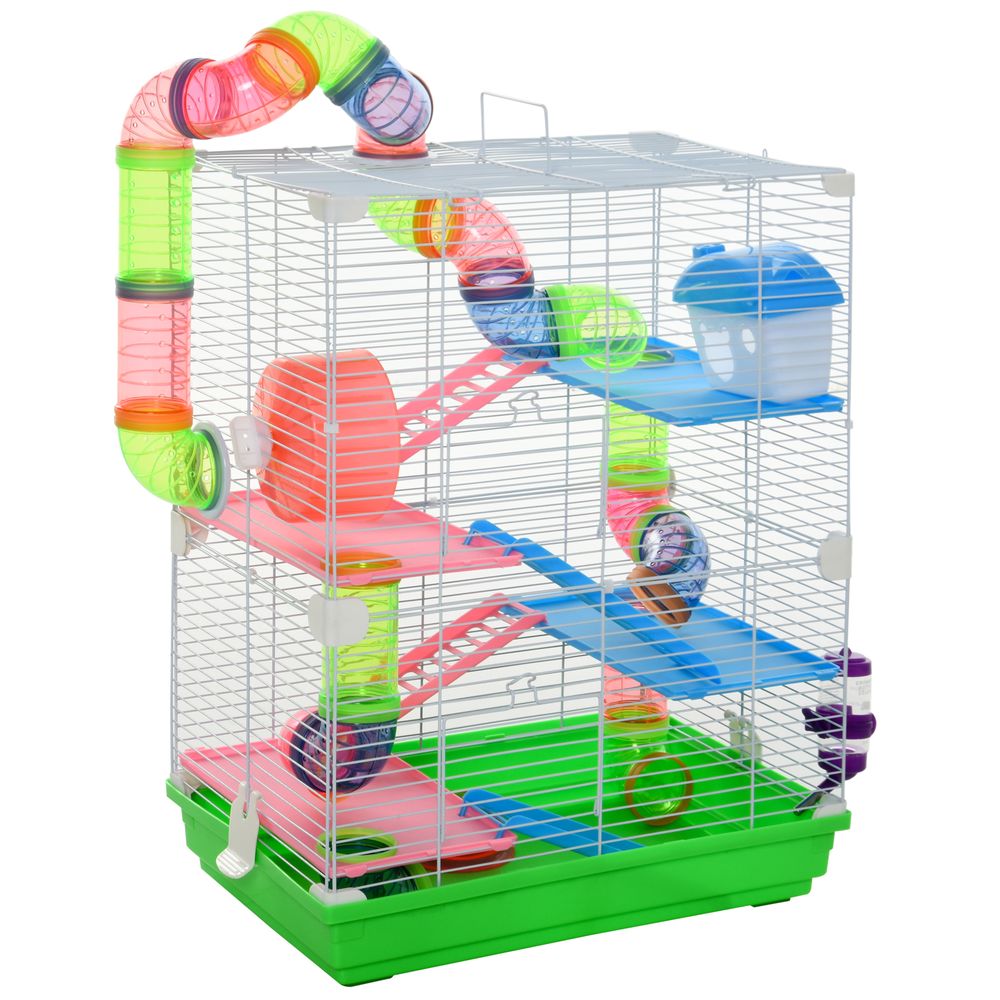 5 Tier Hamster Cage with Exercise Wheel & Tunnel