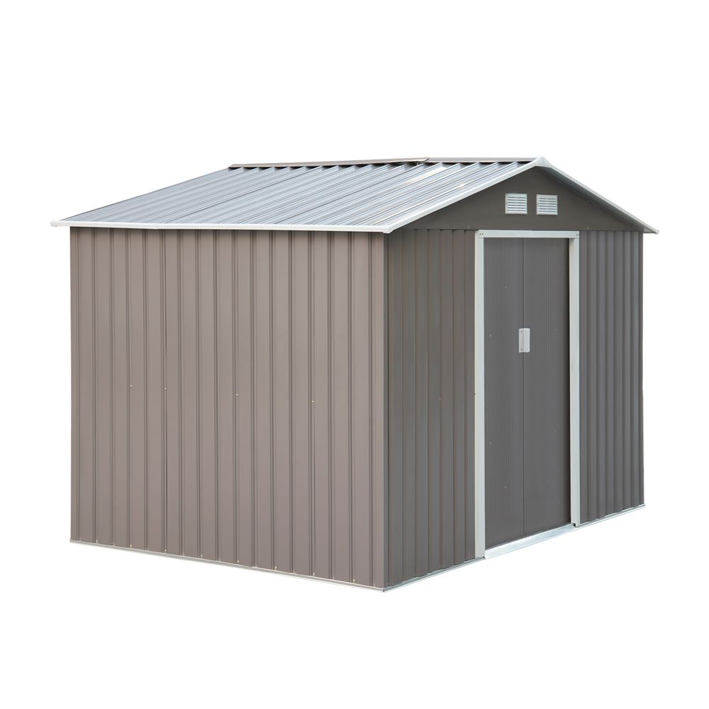9ft x 6ft Foundation Grey Steel Outdoor Garden Shed