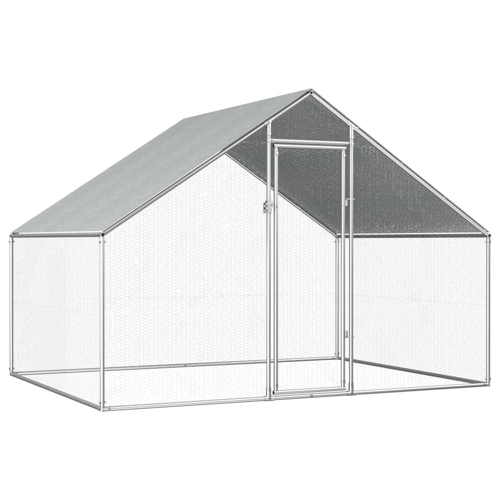 Outdoor Galvanized Steel Chicken Cage - Multiple Sizes