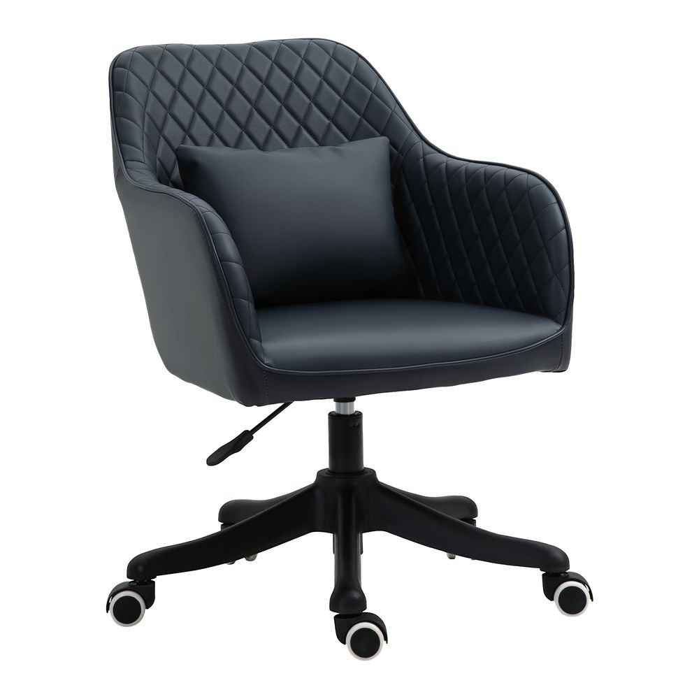 Black Tub Office Chair with Vibration & Massage & Lumbar Pillow