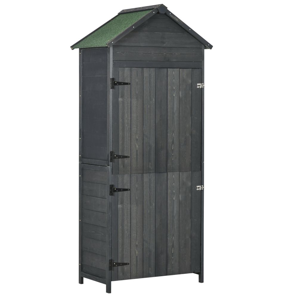 Outsunny Wooden Tool Storage Shed - Grey