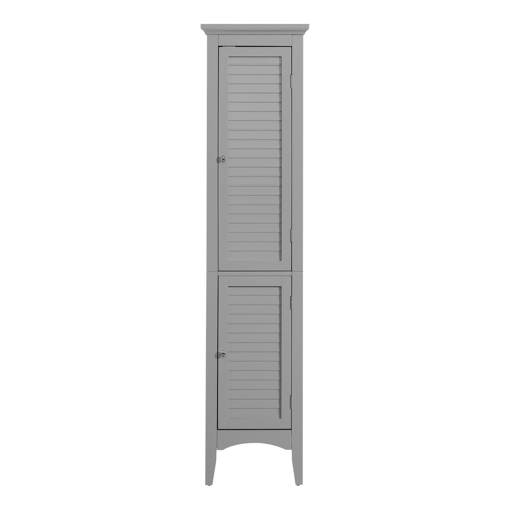 Glancy Grey Wooden Tall Linen Bathroom Cabinet with Storage