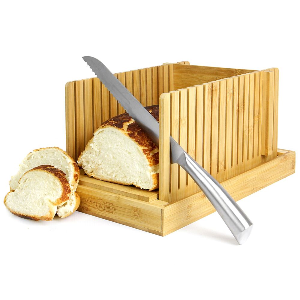 Bamboo Bread Slicer Guide with Crumb Catcher - Maison & White