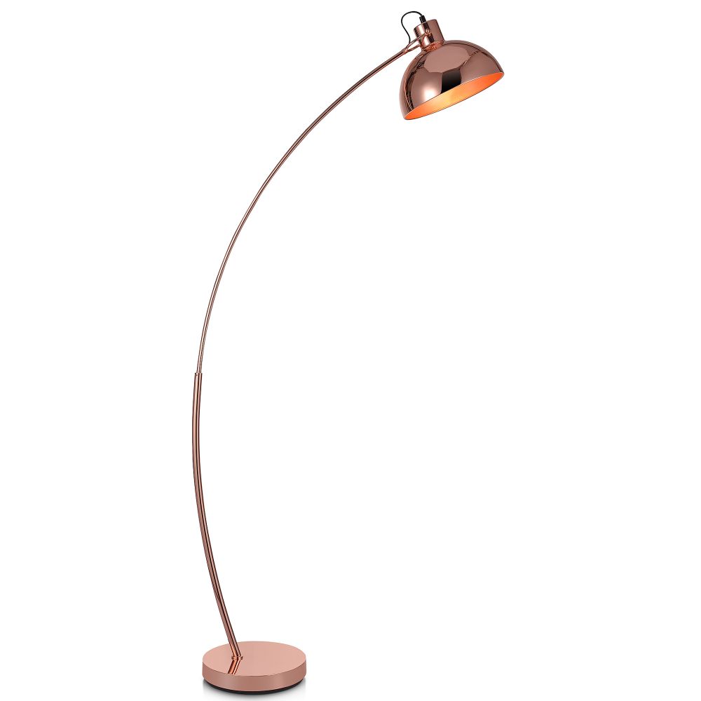 Arco Modern Curved LED Floor Lamp - Rose Gold