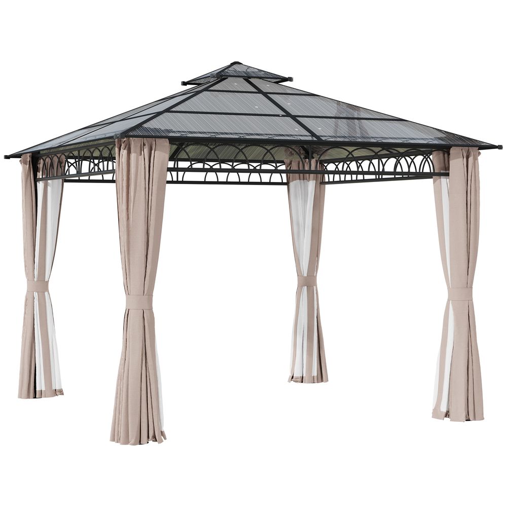 3m x 3m Gazebo with Polycarbonate Roof - Nettings & Curtains