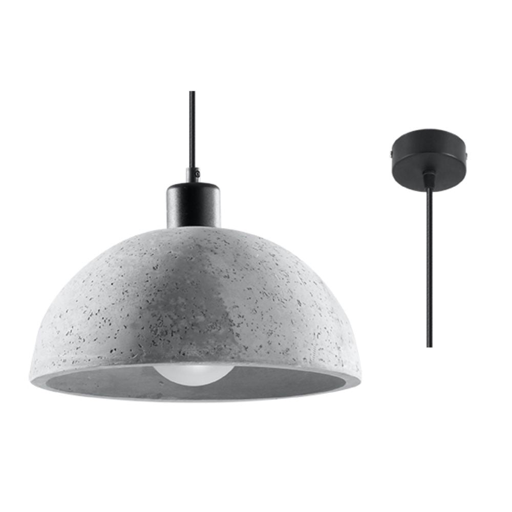 Pablito Industrial Design Curved Concrete Pendant Lamp - E27